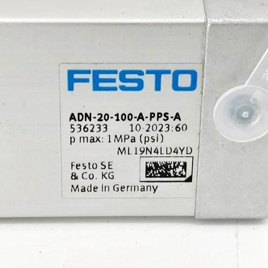 New Festo ADN-20-100-A-PPS-A Pneumatic Cylinder 10 Bar 536233 - No Box