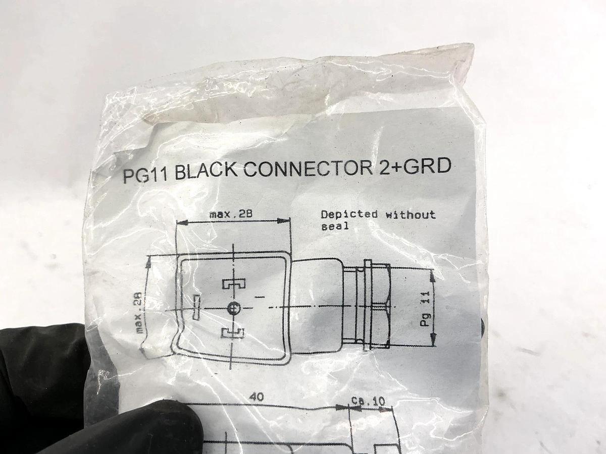 Lot of 3 New Argo Hytos 19618500 PG11 Black Connector 2+GRD
