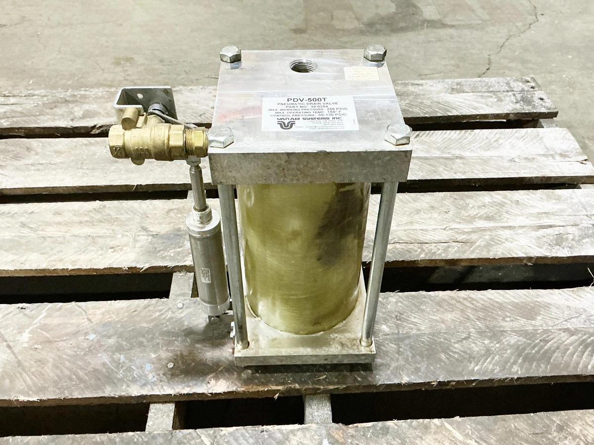 Used Vanair Systems inc 39-0284 Pneumatic Drain Valve 250PSIG 150F Deg PDV-500T