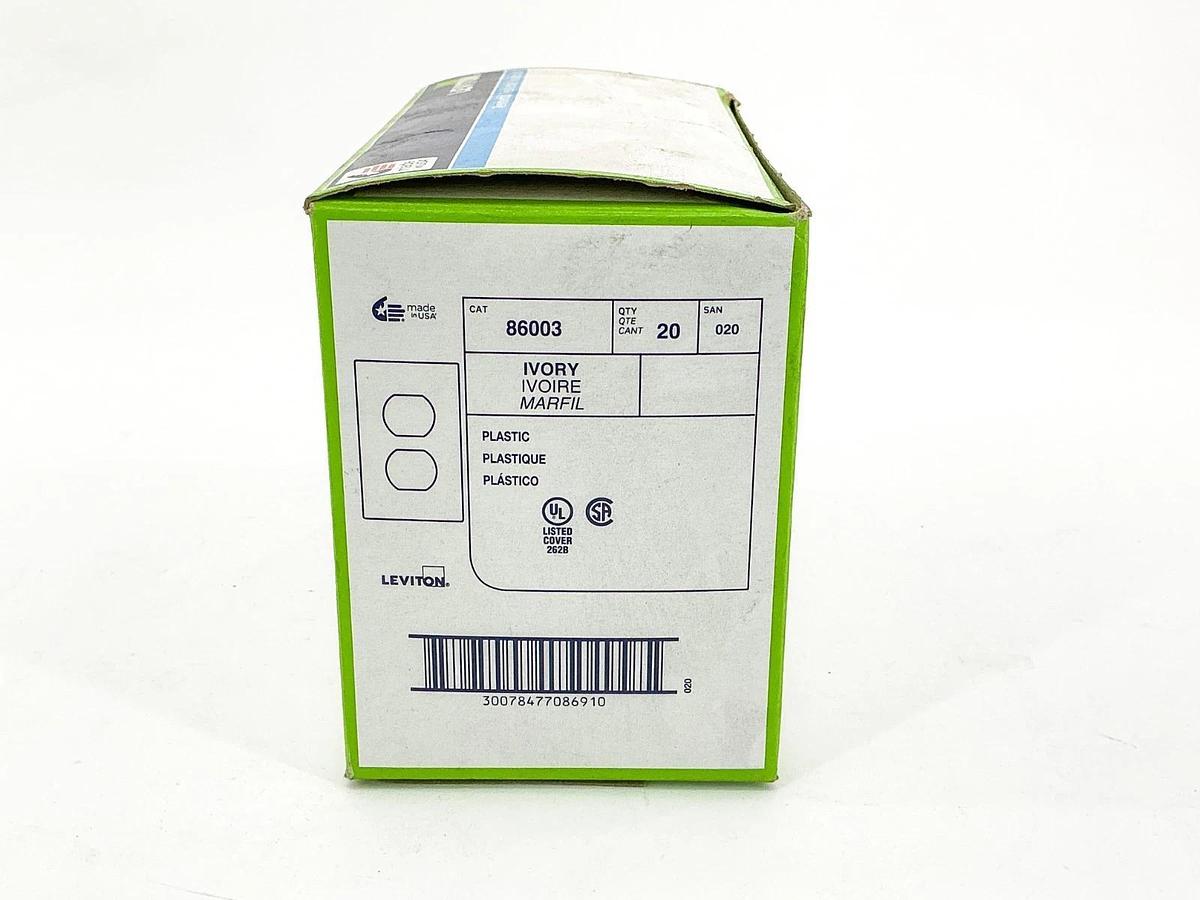New Lot of 12 Leviton 86003 Duplex Wallplate Cover Ivory Plastic