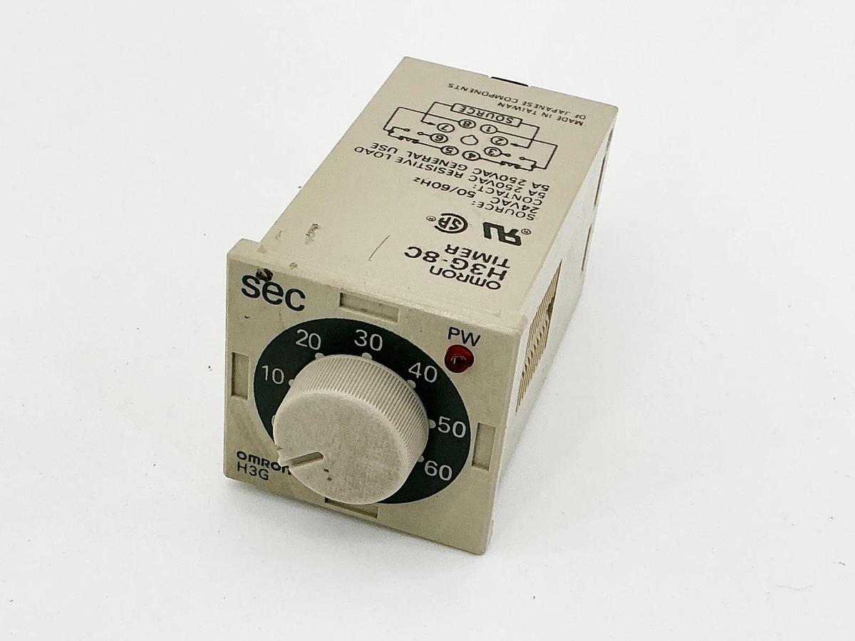 New Omron H3G-8C Mini Timer Relay 24VAC 5A 50/60Hz 0-60 Sec