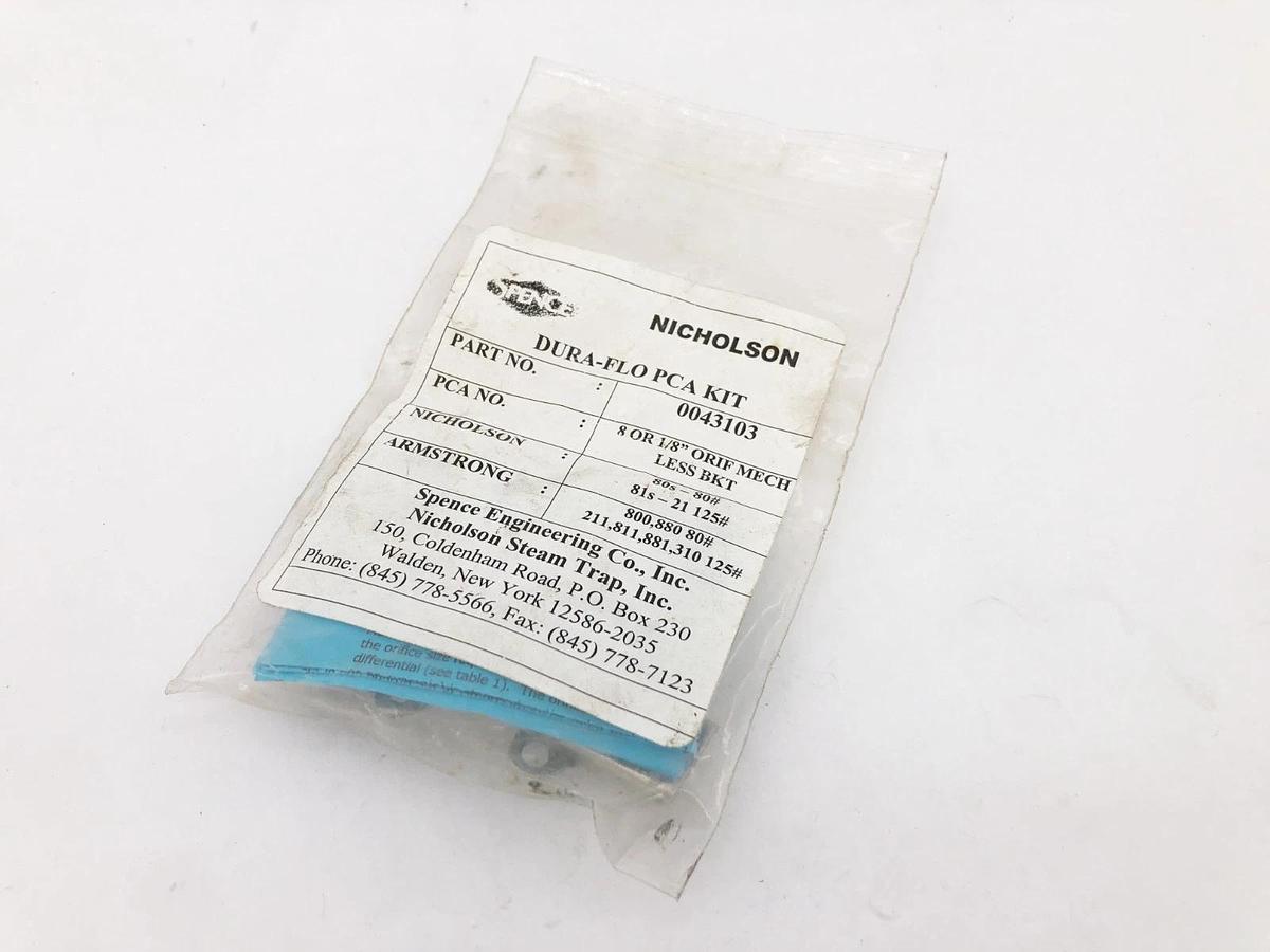 New Spence Nicholson 0043103 Repair Kit 8 OR 1/8" ORIF MECH LESS BKT