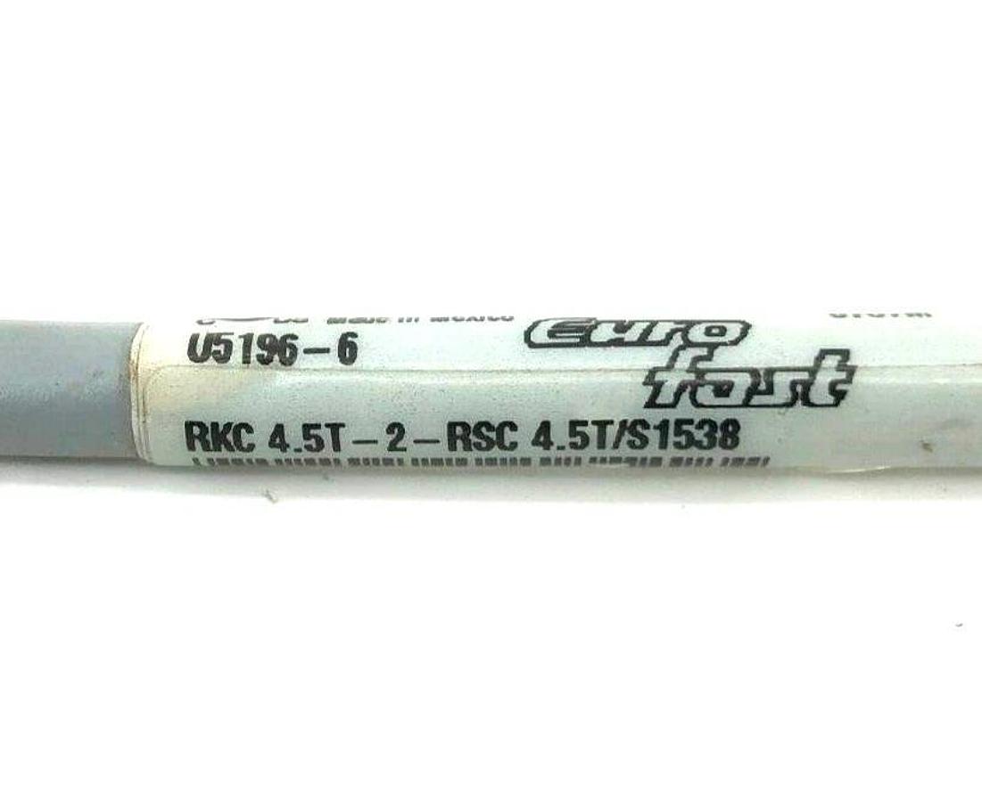 New Turck RKC 4.5T-2-RSC 4.5T/S1538 Cordset M12 Male to M12 Female, U5196-6