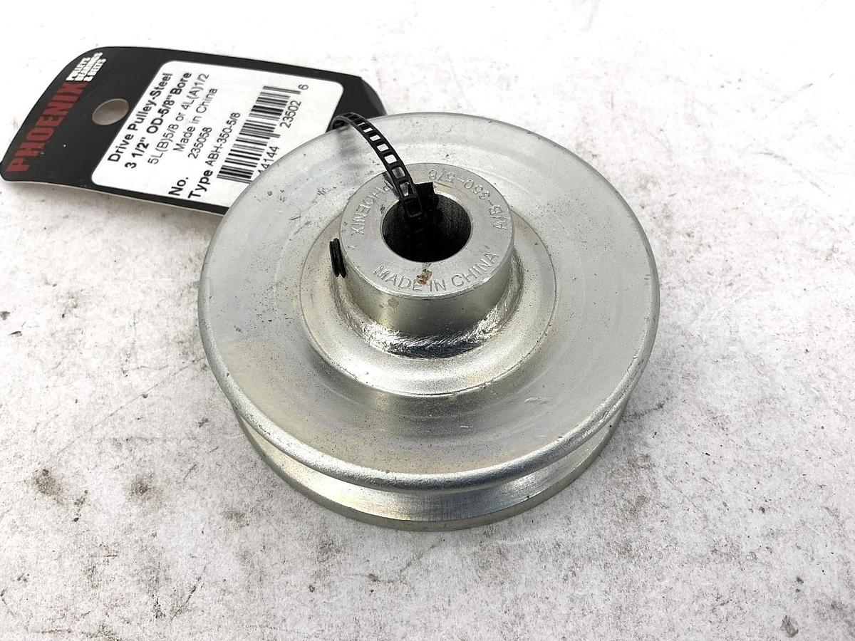 New Phoenix 235058 Drive Pulley-Steel 3-1/2" OD-5/8" 5L(B)5/8 or 4L(A)1/2