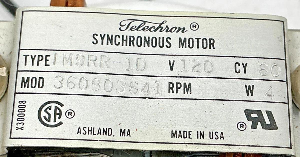 New Telechron 360903641 Synchronous Motor Type IM9RR-1D 4W 120V 60CY - No Box