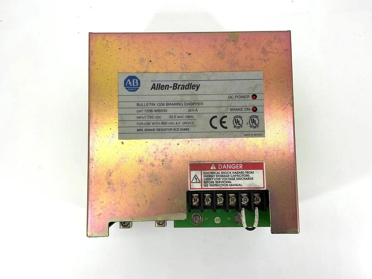 Used Allen Bradley 1336-WB035 Ser A Breaking Chopper 750VDC 35.0ADC (RMS) 9.0 OHMS