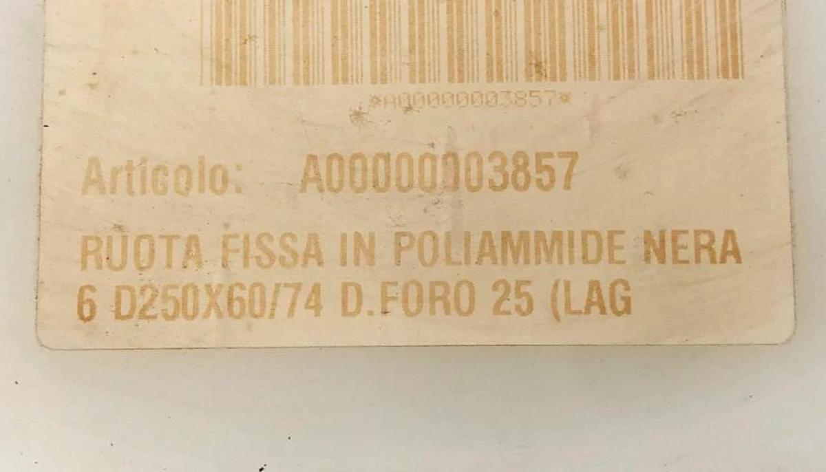 New D250X60/74 Polyamide Wheel 250mm OD 60mm Width 25mm Bore - No Box