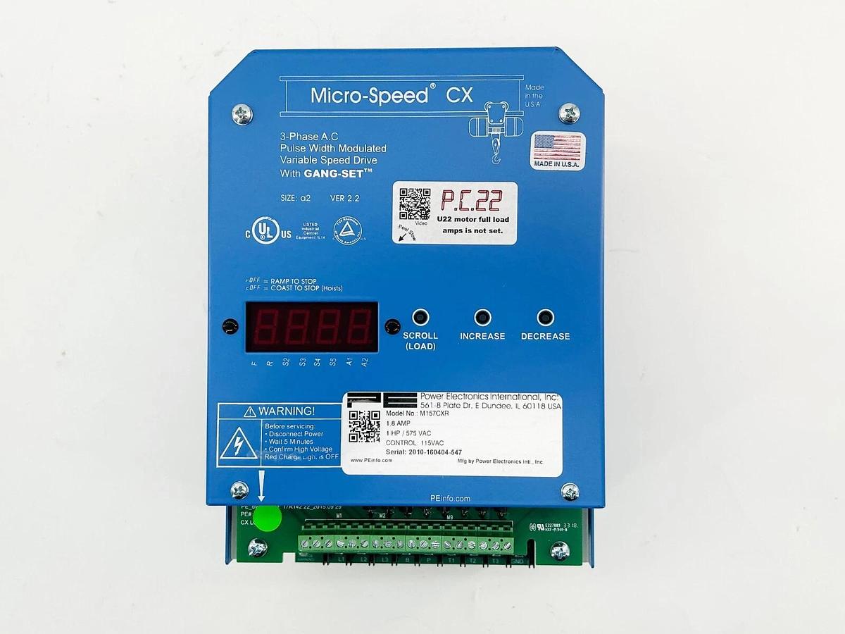 New PE M157CXR Crane Hoist Motor Control Drive 1HP 575V 1.8FLA Internal Resistor