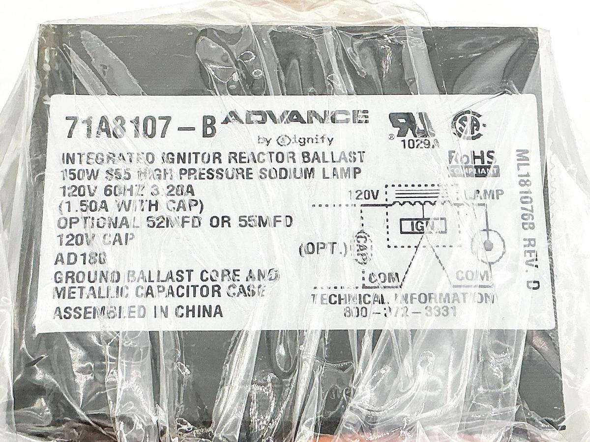 Advance 71A8107-001DB Core & Coil Ballast Kit W/ Integral Ignitor 150W 55/120V