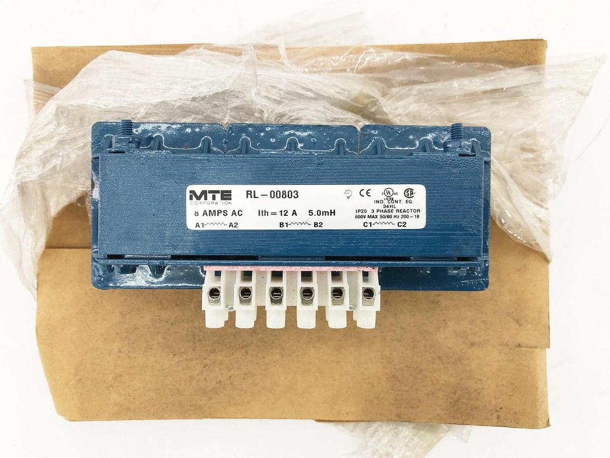 New MTE RL-00803 Line Reactor 3 Phase 8A 600VAC