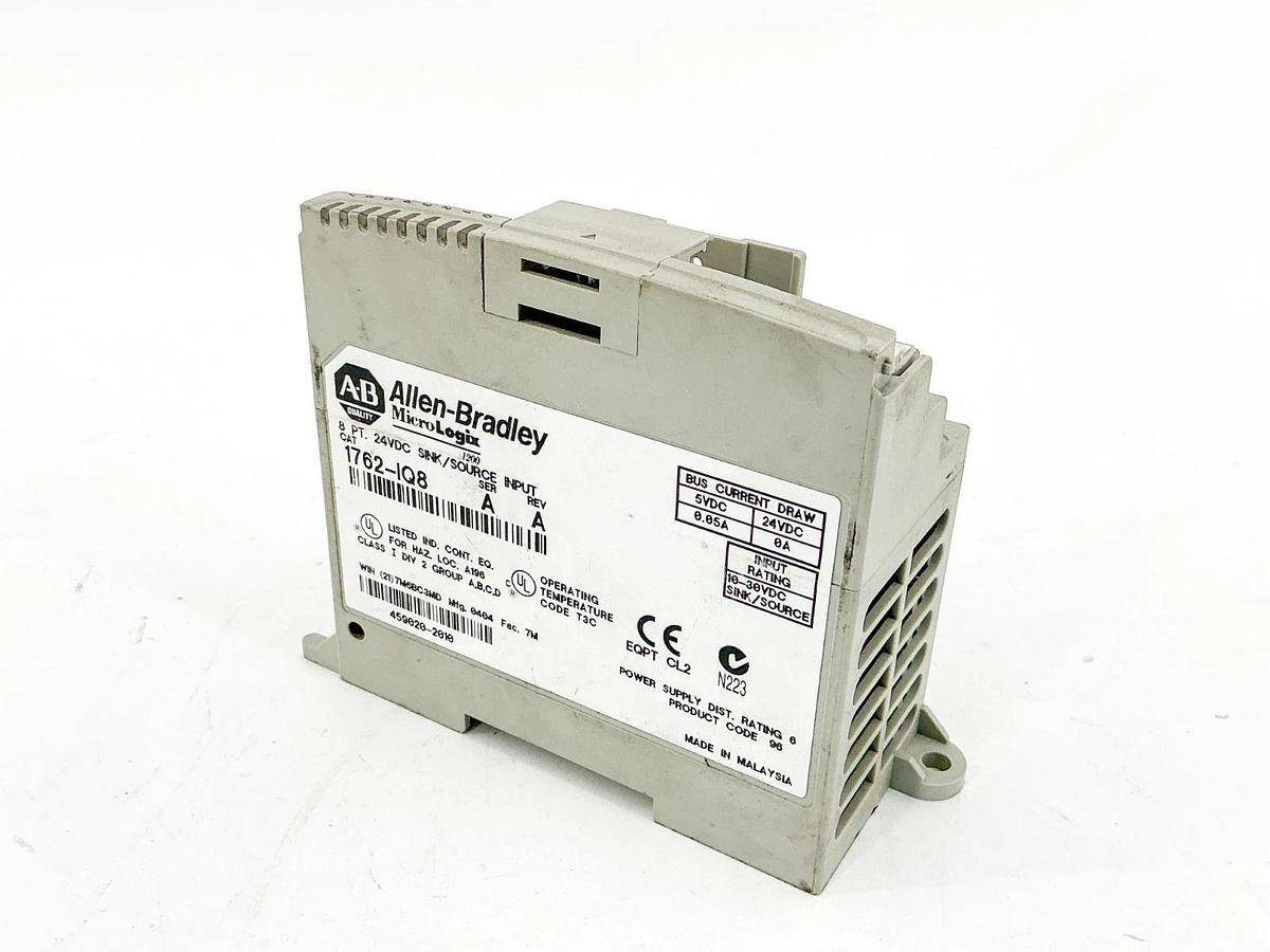 Used Allen Bradley 1762-IQ8 MicroLogix Input Module 8PT 24VDC Ser.A
