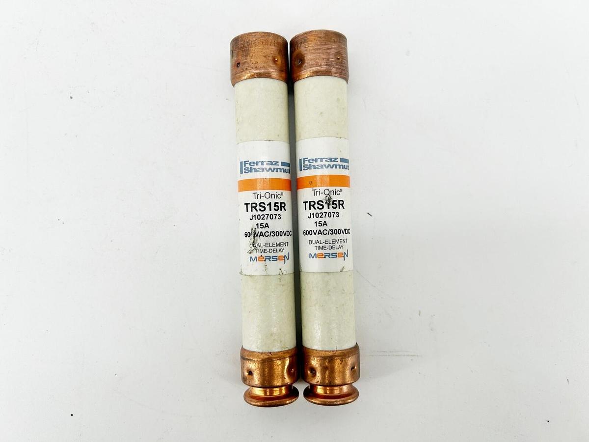 New Lot of 2 Ferraz Shawmut TRS15R Fuse 15A 600VAC 300VDC