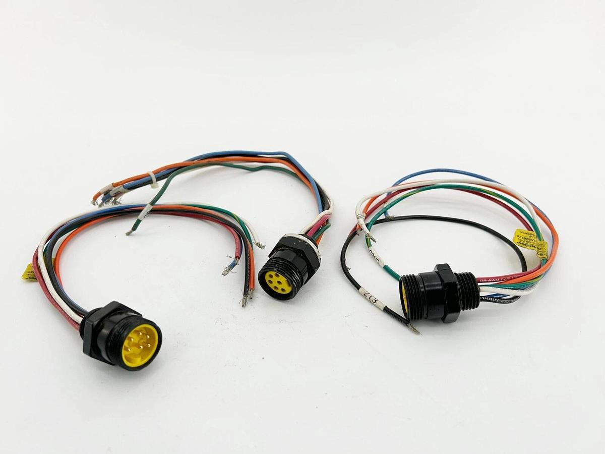 Used Lot of 3 Brad Connectivity 2R6006A20A120 Cordset 6P Male Straight Replaces 42605