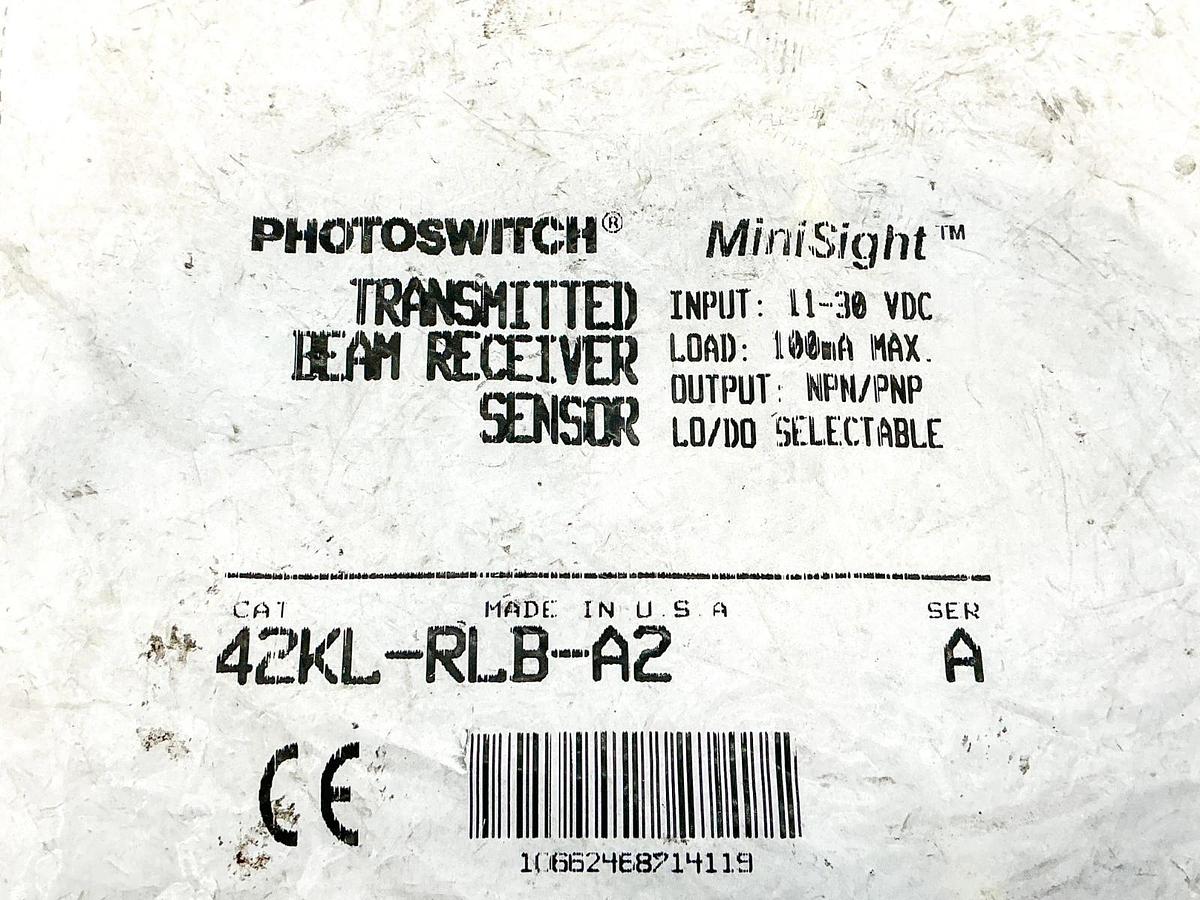 New Allen Bradley 42KL-RLB-A2 MiniSight Transmitted Beam Receiver 30VDC Ser.A