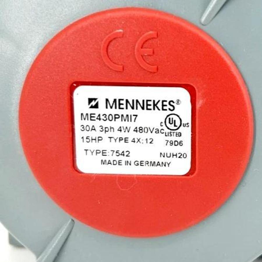 New Mennekes ME430PMI7 Switched & Interlocked Receptacle 30A 4W 480VAC - No Box