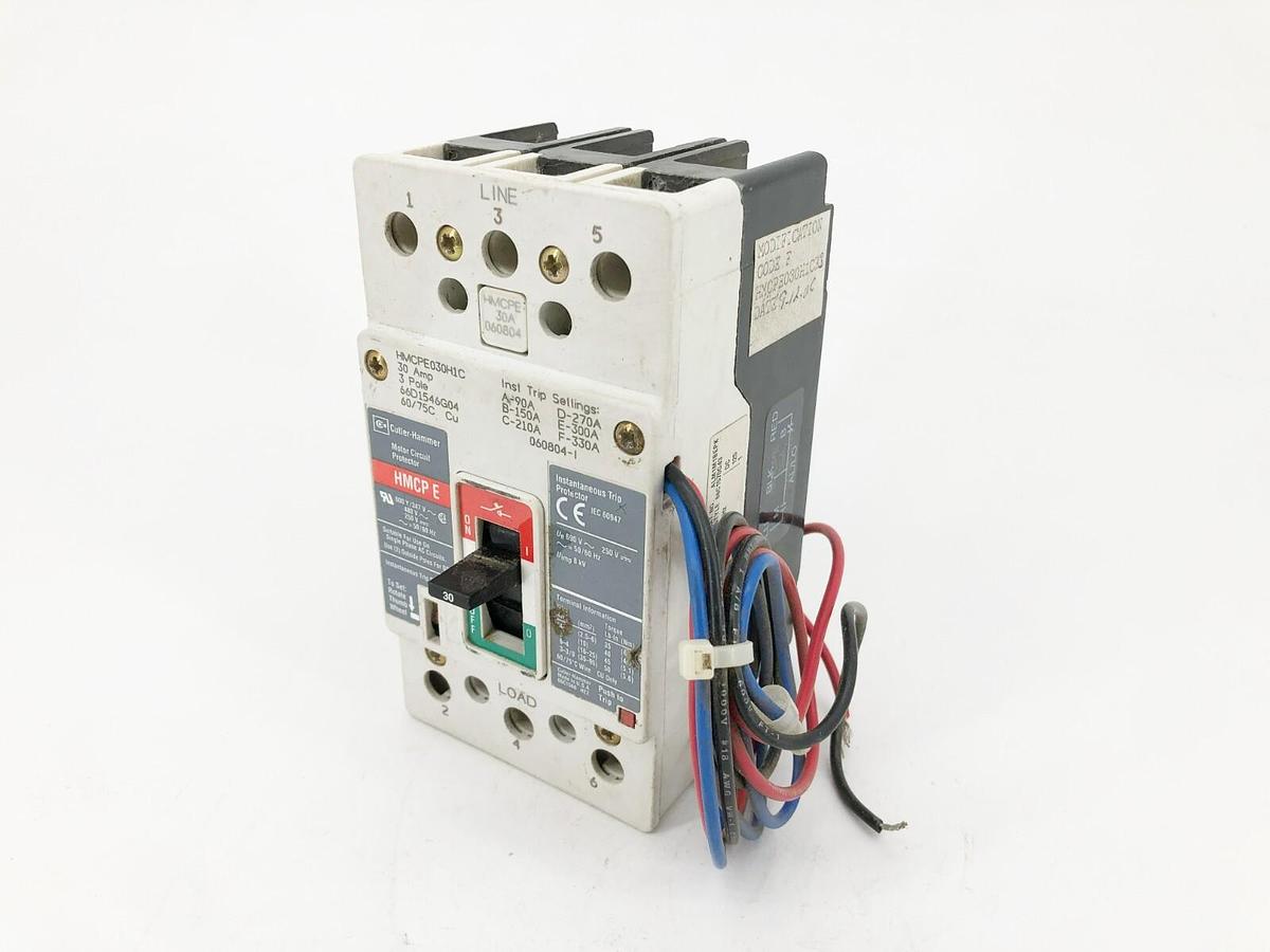 Used Cutler Hammer HMCPE030H1C Motor Circuit Protector Breaker 3P 480V 30A