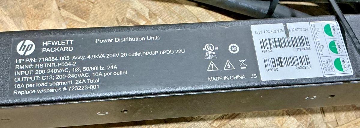 New HP 719884-005 Power Distribution Unit 20-Outlet 4.9kVA 24A 240V HSTNR-P034-2