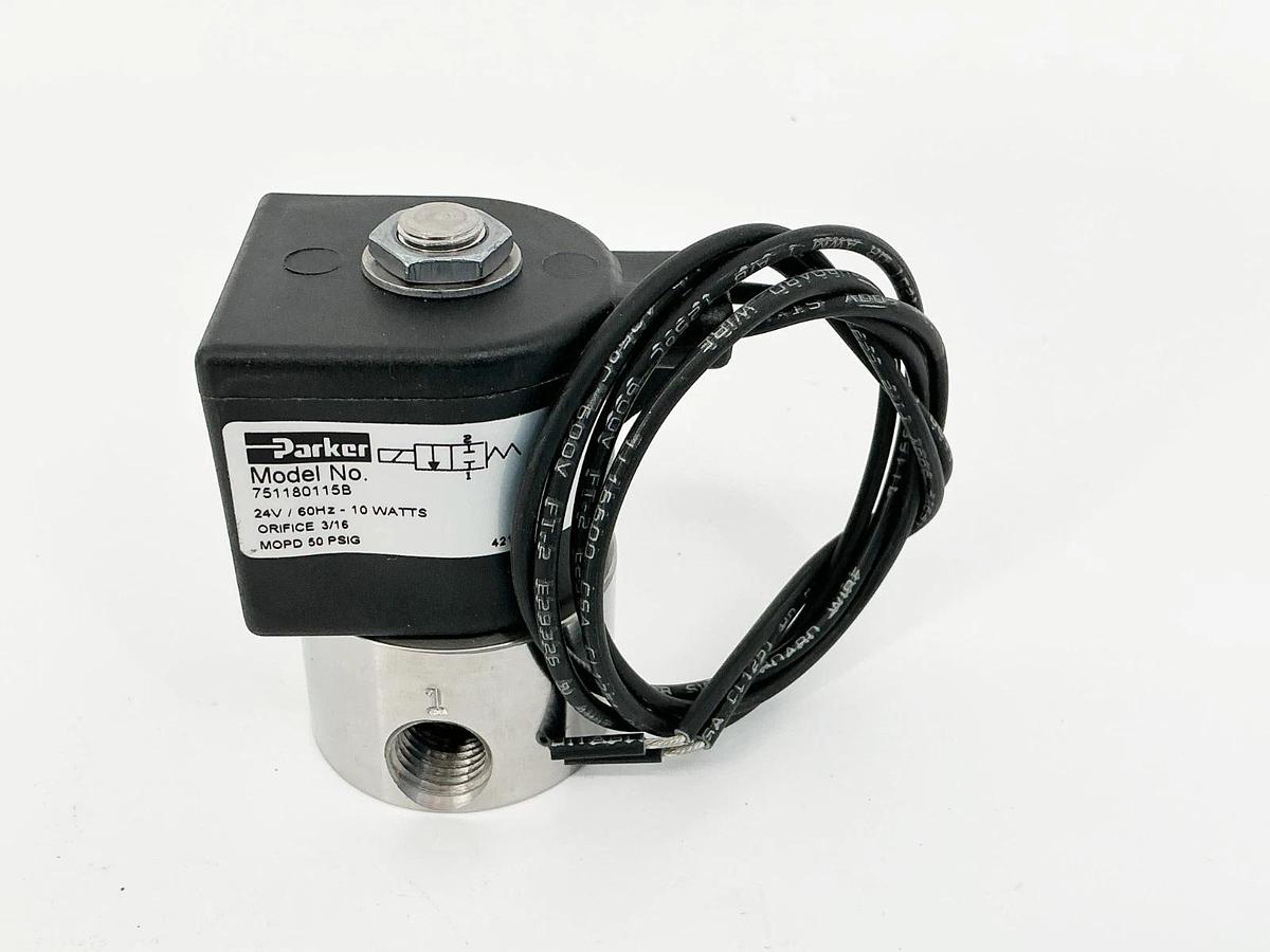 New Parker 751180123B Cyclone Solenoid Valve 10W 24V 50PSIG 751180115B