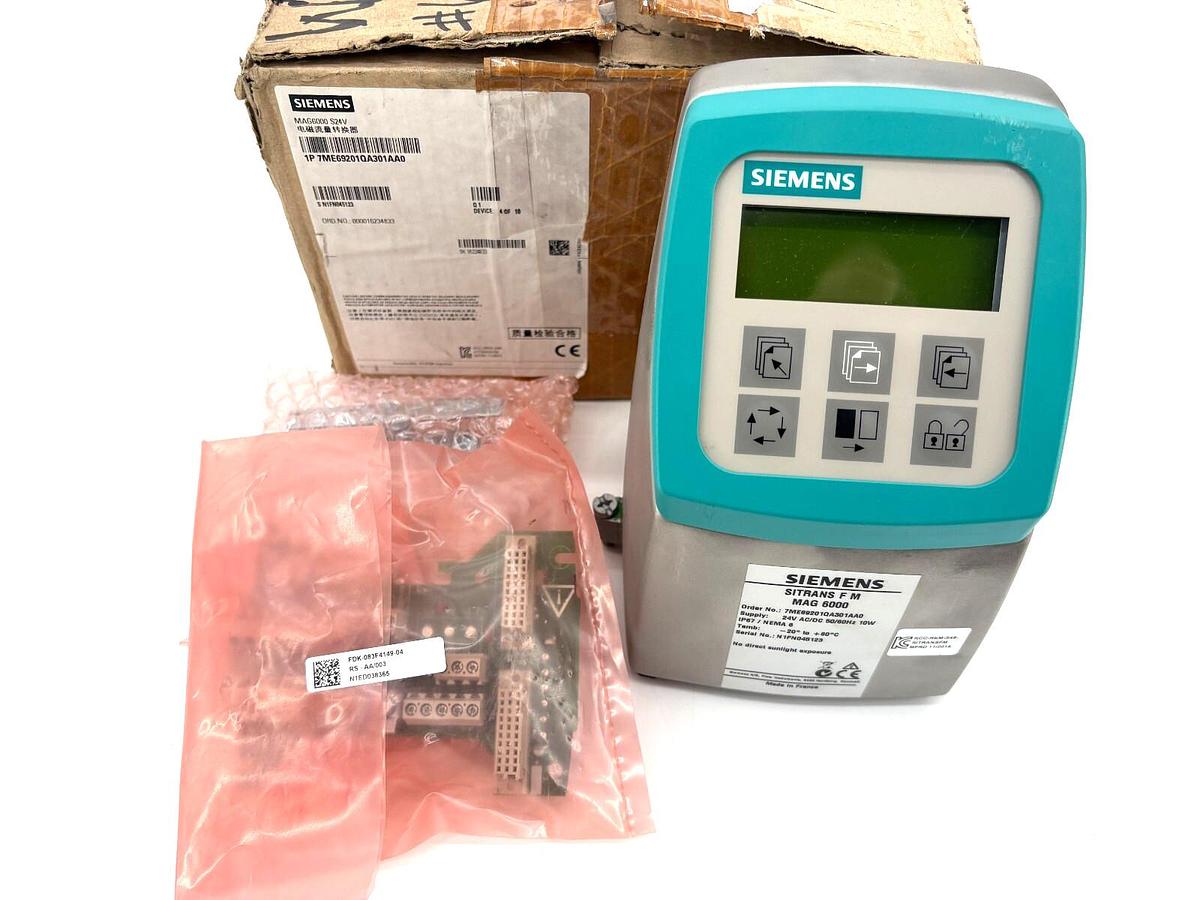 New Siemens 7ME69201QA301AA0 Flow Transmitter Sitrans FM Mag 6000 24V 10W
