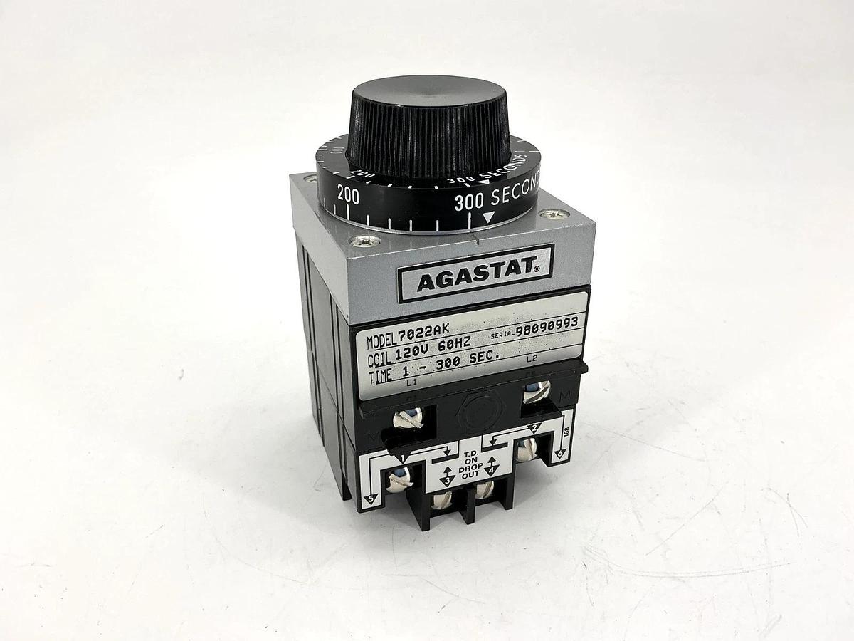 New AGASTAT 7022AK Time Delay Relay 1-300sec 10A 240V Coil 120VAC 60HZ - No Box