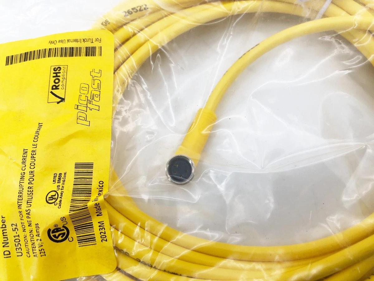 New Turck PKW 4M-5 Cordset Right Angle M8 Female 4-Pin 16FT. U3501-52