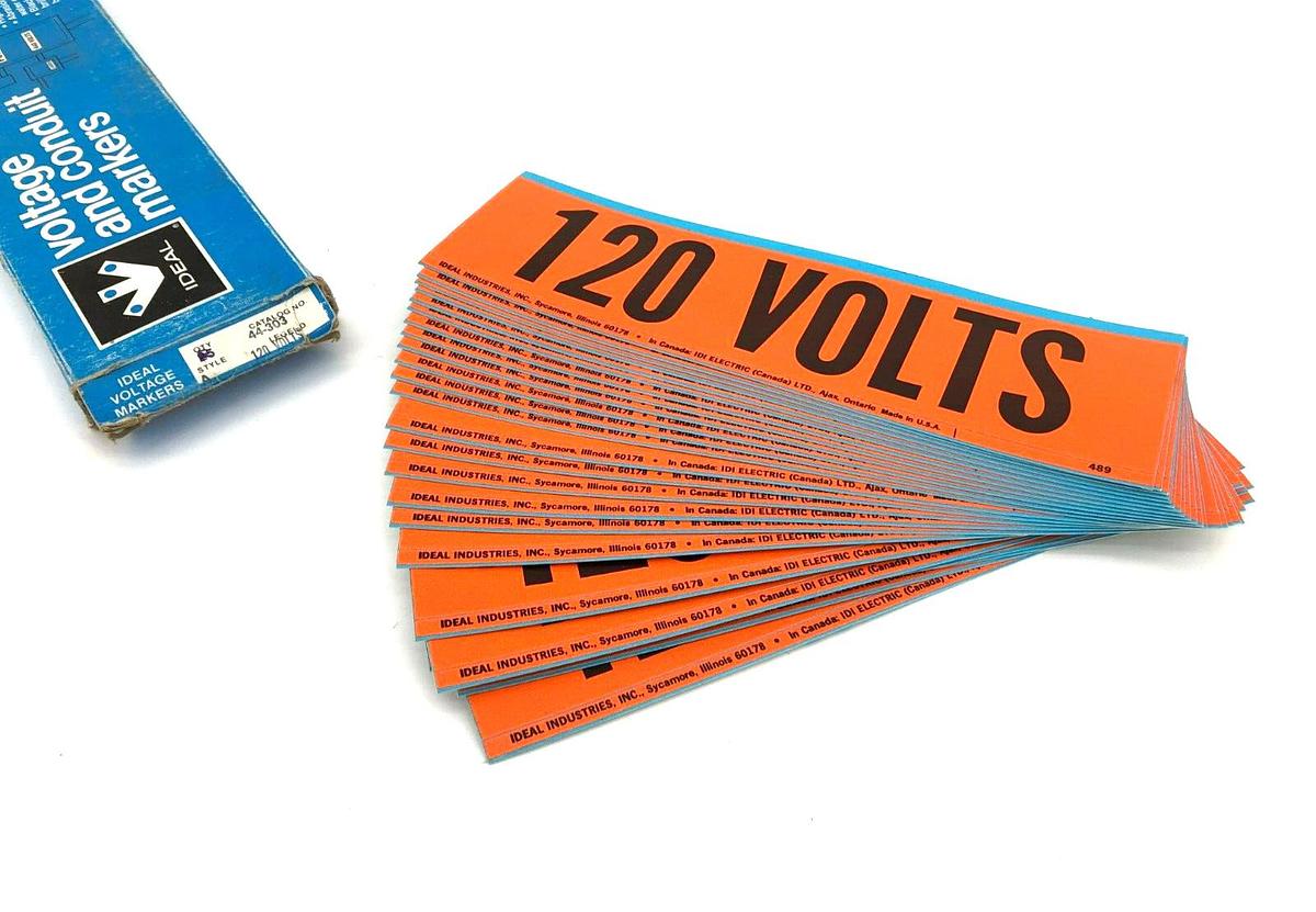 Lot of 24 New Ideal 44-303 Voltage Markers, 120 Volts, IB4303