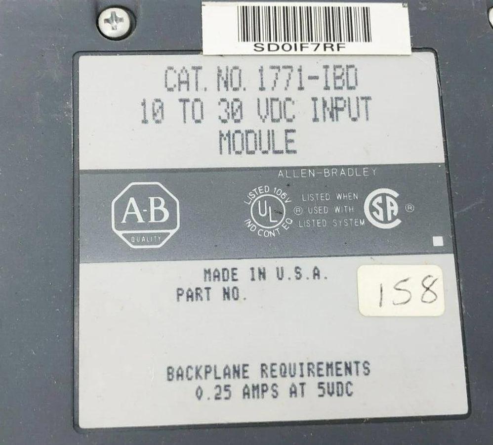 Used Lot of 2 Allen Bradley 1771-IBD Input Modules 10-30VDC