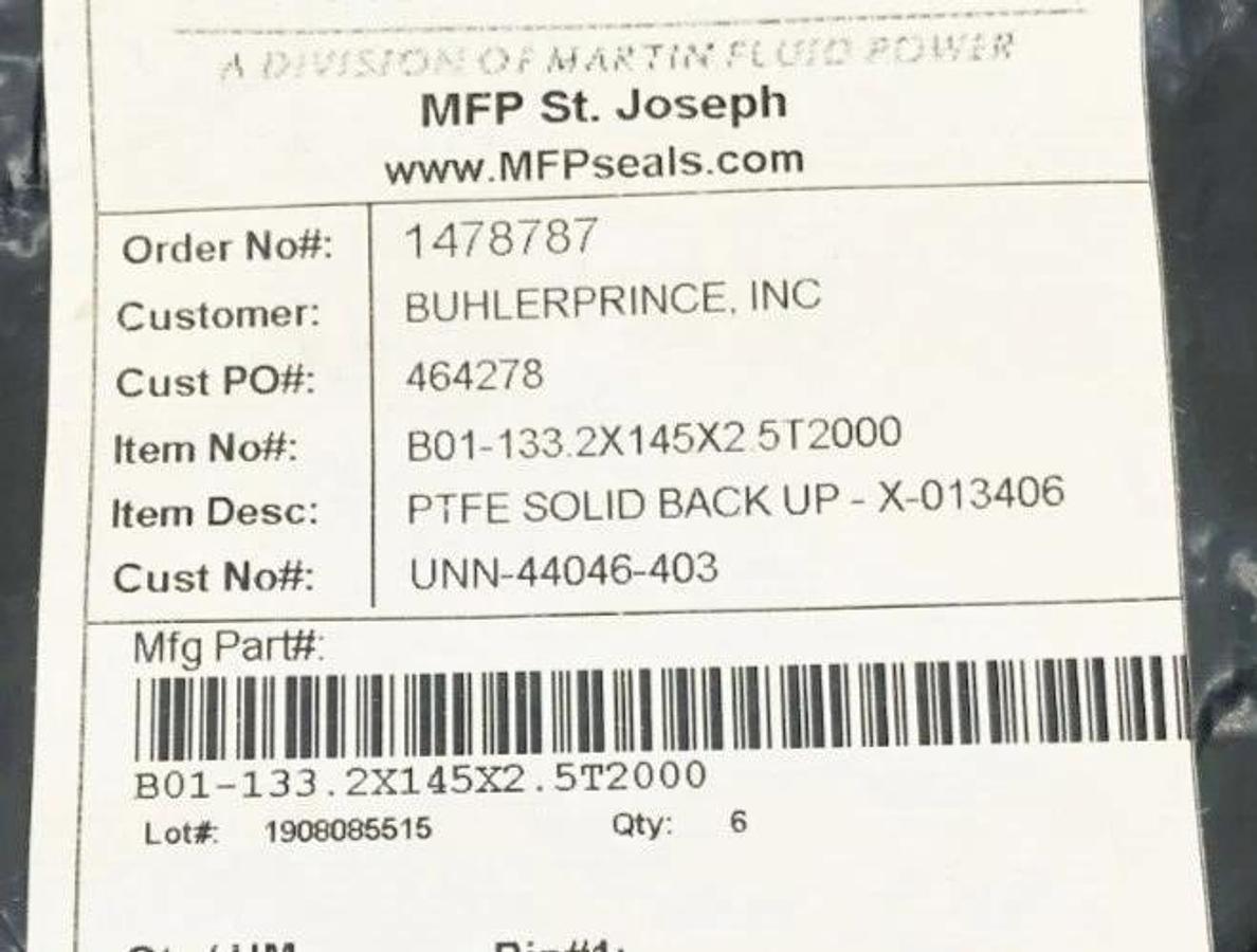 Lot of 6 New Buhler UNN-44046-403 Supporting Rings D=132.8X6.1X2.5