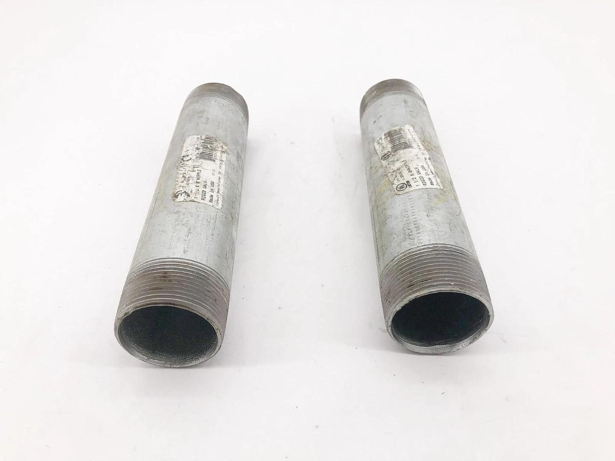 Lot of 2 New Picoma 5682 Threaded Conduit Nipples 1-1/2" x 8" - No Box