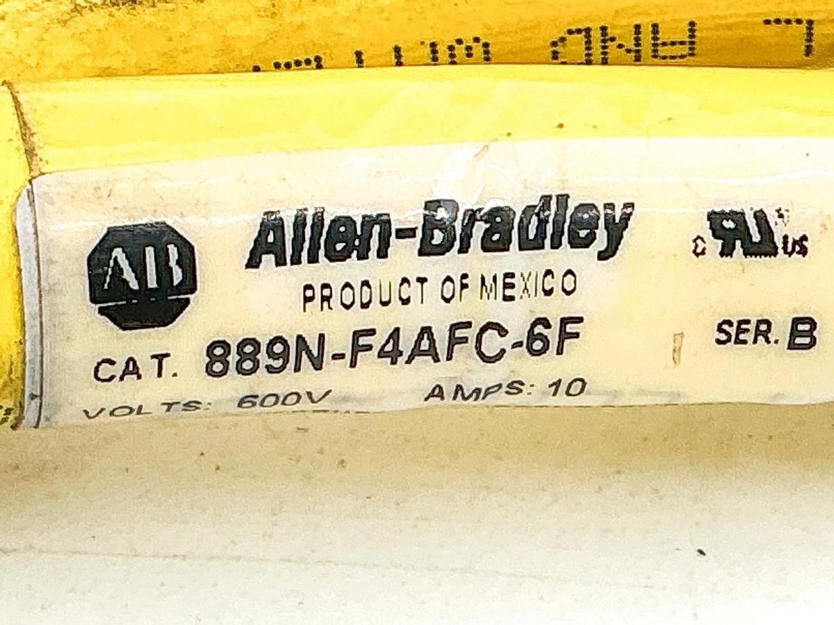 Used Allen Bradley 889N-F4AFC-6F QD Cordset 4Pin Mini Straight 6' Ser.B
