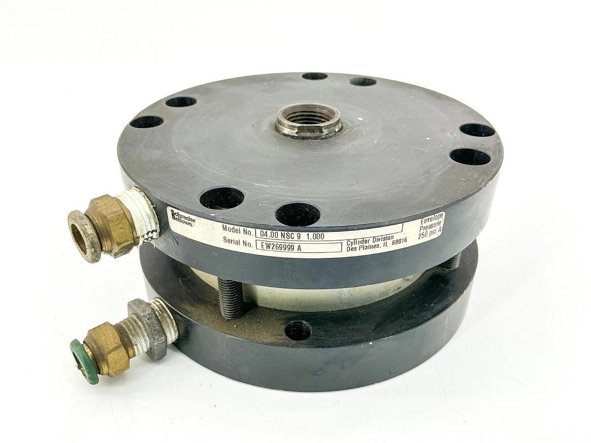 Used Schrader Bellows 04.00-NSC9-1.000 Pneumatic Cylinder 250PSI