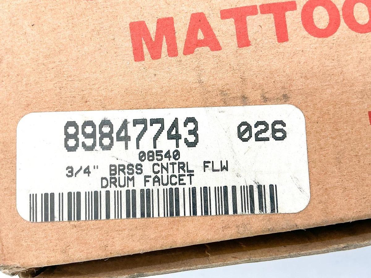 New Justrite 89847743 Drum Faucet 3/4" Brass CNTRL FLW
