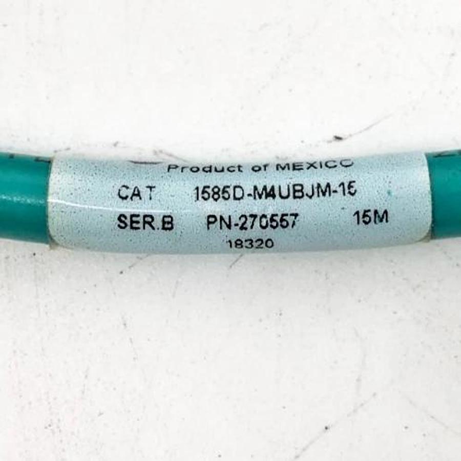 Used Allen Bradley 1585D-M4UBJM-15 Ethernet Patchcord M12 Male to RJ45 Male 270557