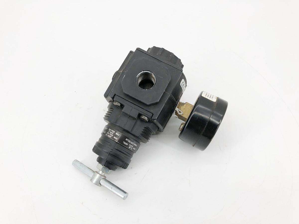 Used Norgren R73G-3AT-RMG Regulator Valve with Gauge 300psi Max 1/4" NPT 20-160psi