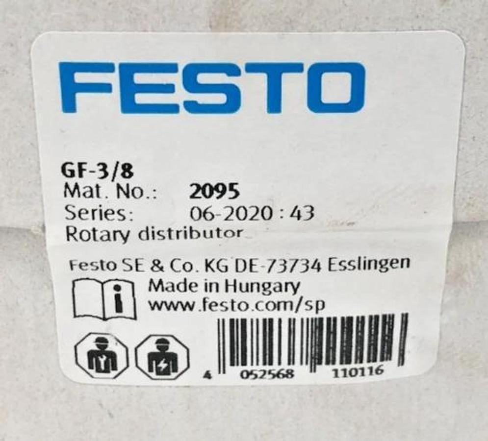 New Festo GF-3/8 Rotary Distributor 2095 Sealed Box