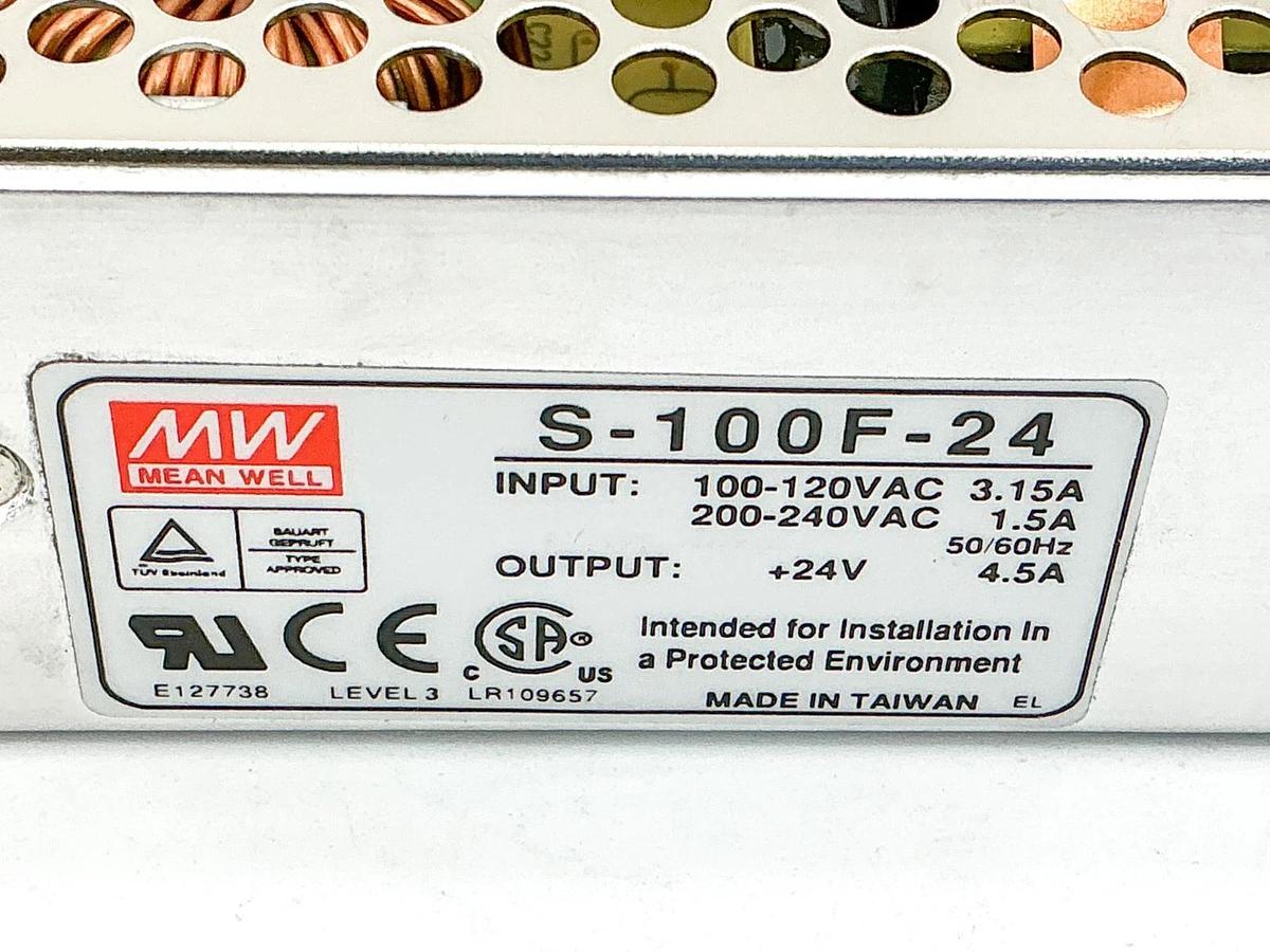 New Mean Well S-100F-24 Power Supply Input 120V/240V 4.5A Output +24V