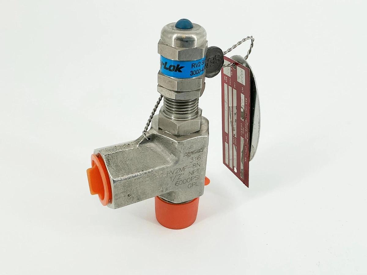 Refurbished Repaired HyLock RV2MF-8N Relief Valve 3500PSI Set Pressure 1/2" NPT 316SS