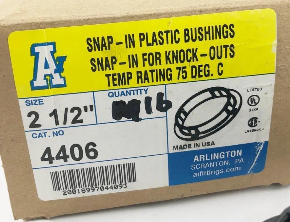 Box of 16 New Arlington 4406 Snap-In Bushings 2-1/2"