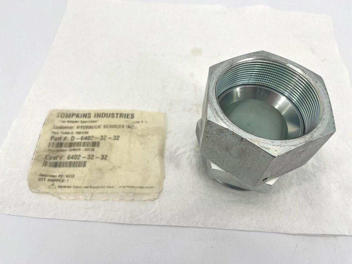 New Tompkins Industries D-6402-32-32 Hydraulic Hose Fitting Adapter
