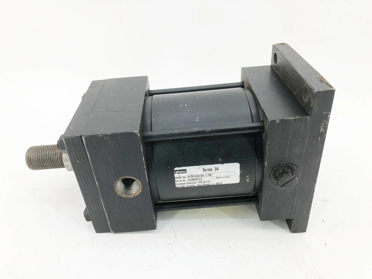 Used Parker 04.00 H2AU34A 2.750 Pneumatic Cylinder 250psi Series 2A