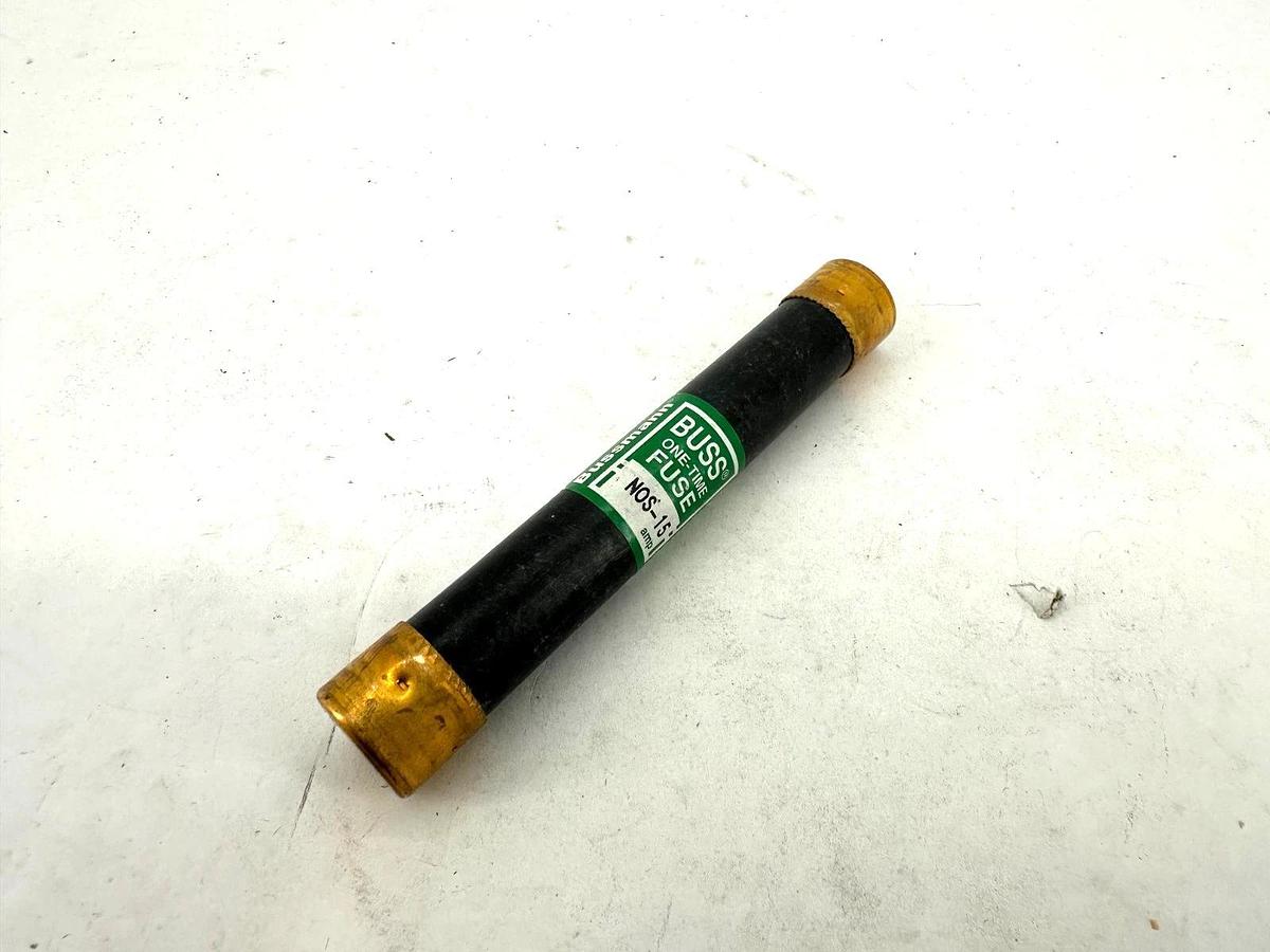 Lot of 4 New Bussmann NOS-15 One-Time Fuse 15A 600V