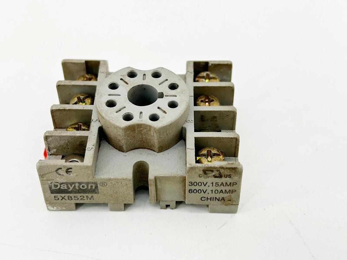 Used Lot of 3 Dayton 5X852M Relay Socket 300-600V 10-15A