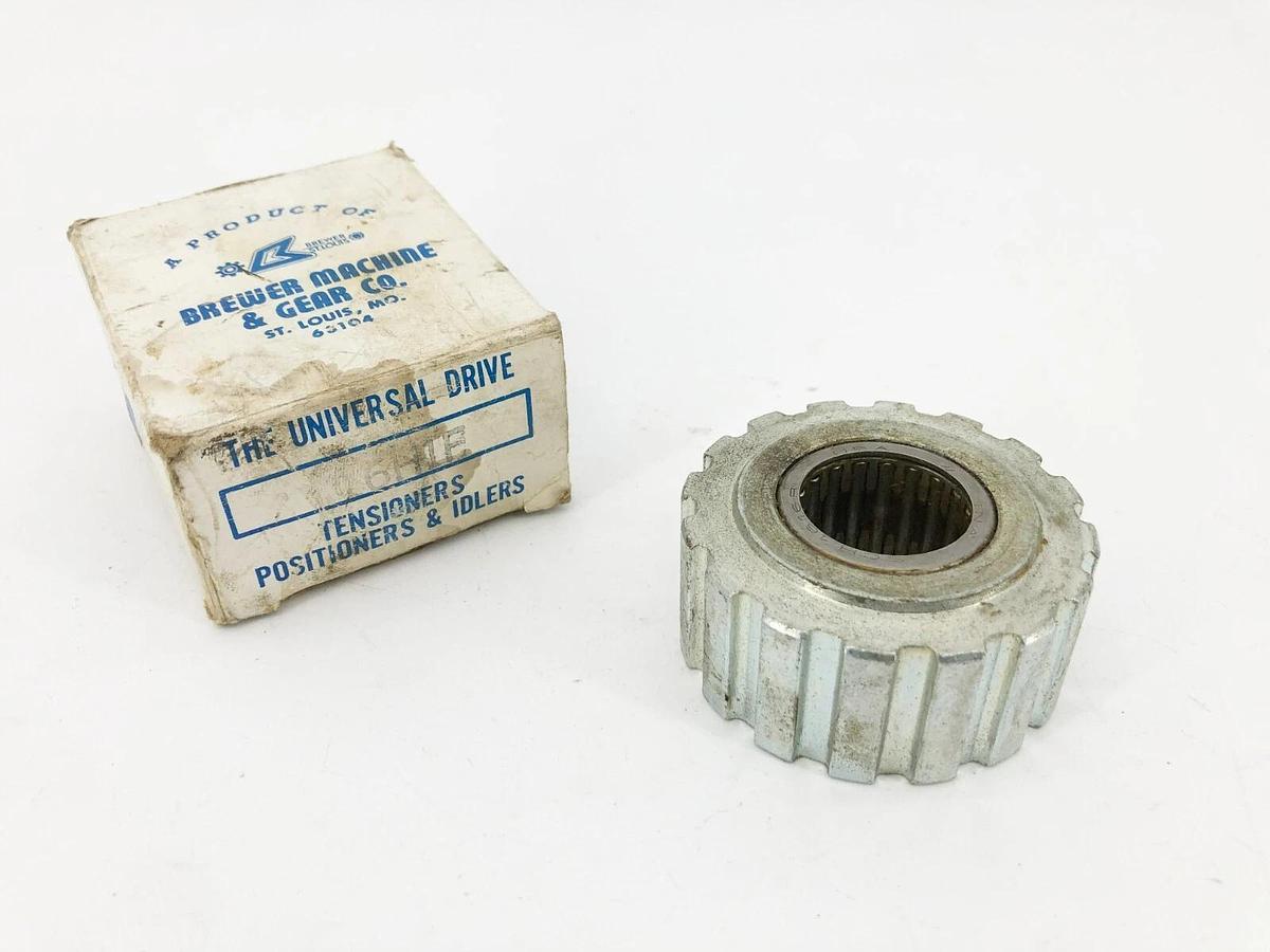 New Brewer Machine & Gear 16H1F Timing Belt Idler Sprocket 1" Bore 16 Teeth