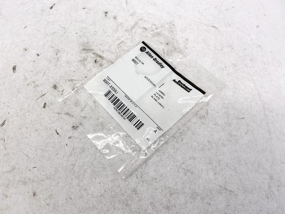 Box of 10 New Allen Bradley 800T-X559J Ser A Jumbo Legend Plate Blank Gray