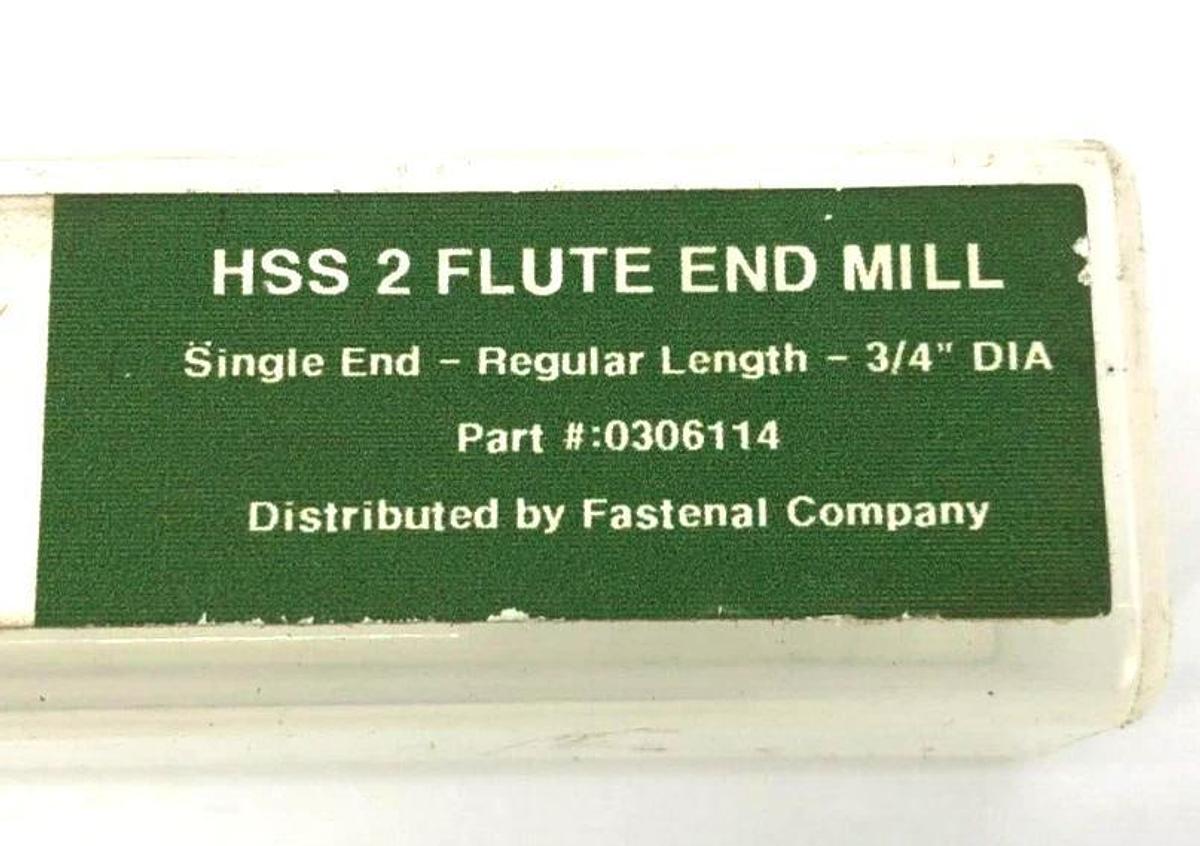 New FMT Production HSS 2 Flute End Mill, Single End, 3/4" Dia. 0306114