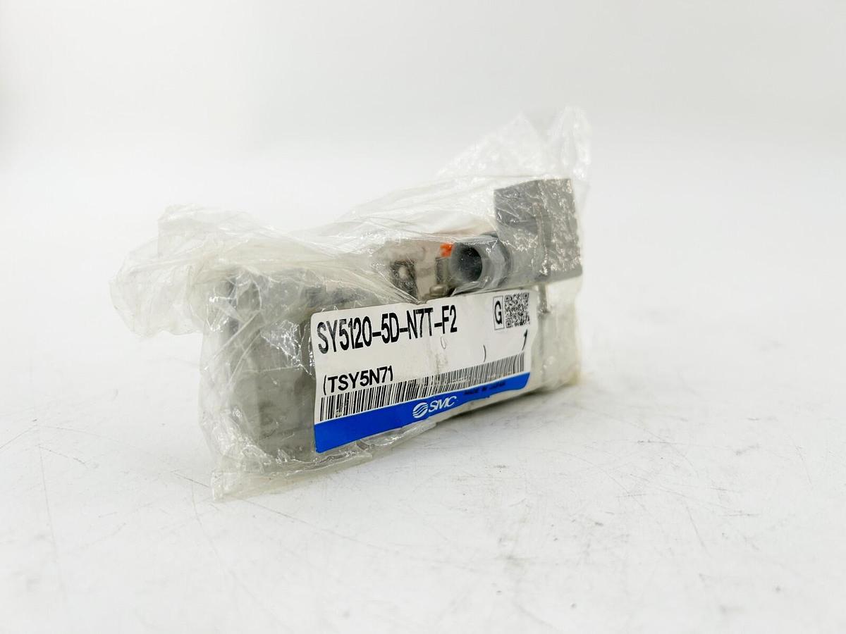 New SMC SY5120-5D-N7T-F2 Piloted Solenoid 24V 101PSI 5 Port
