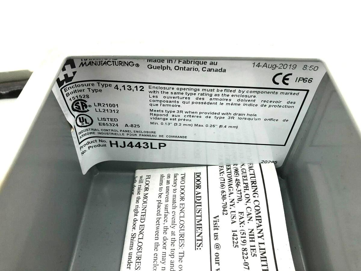 New Hammond HJ443LP Enclosure NEMA/EEMAC 4, 4 x 4 x 3in