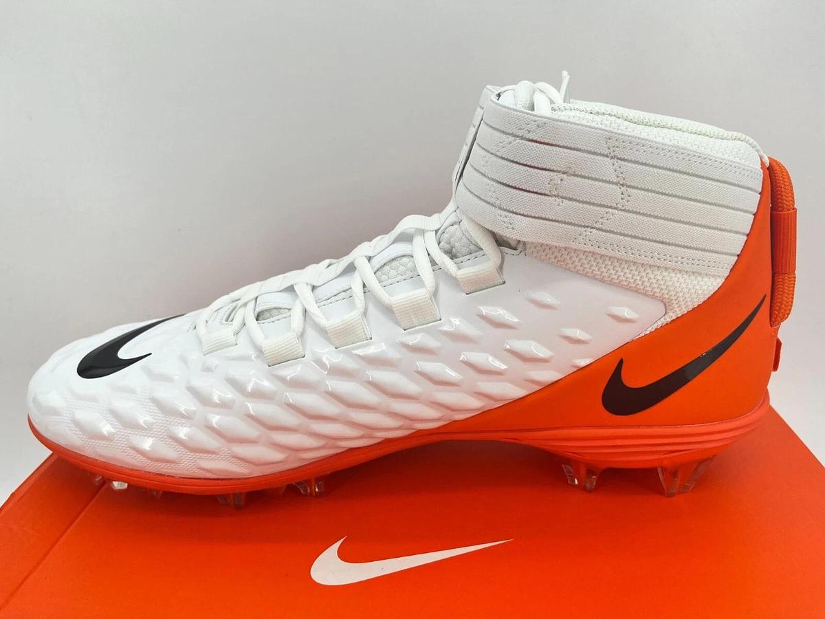Nike Force Savage Pro 2 P White/Orange Size 16 OSU Beavers Football Cleats