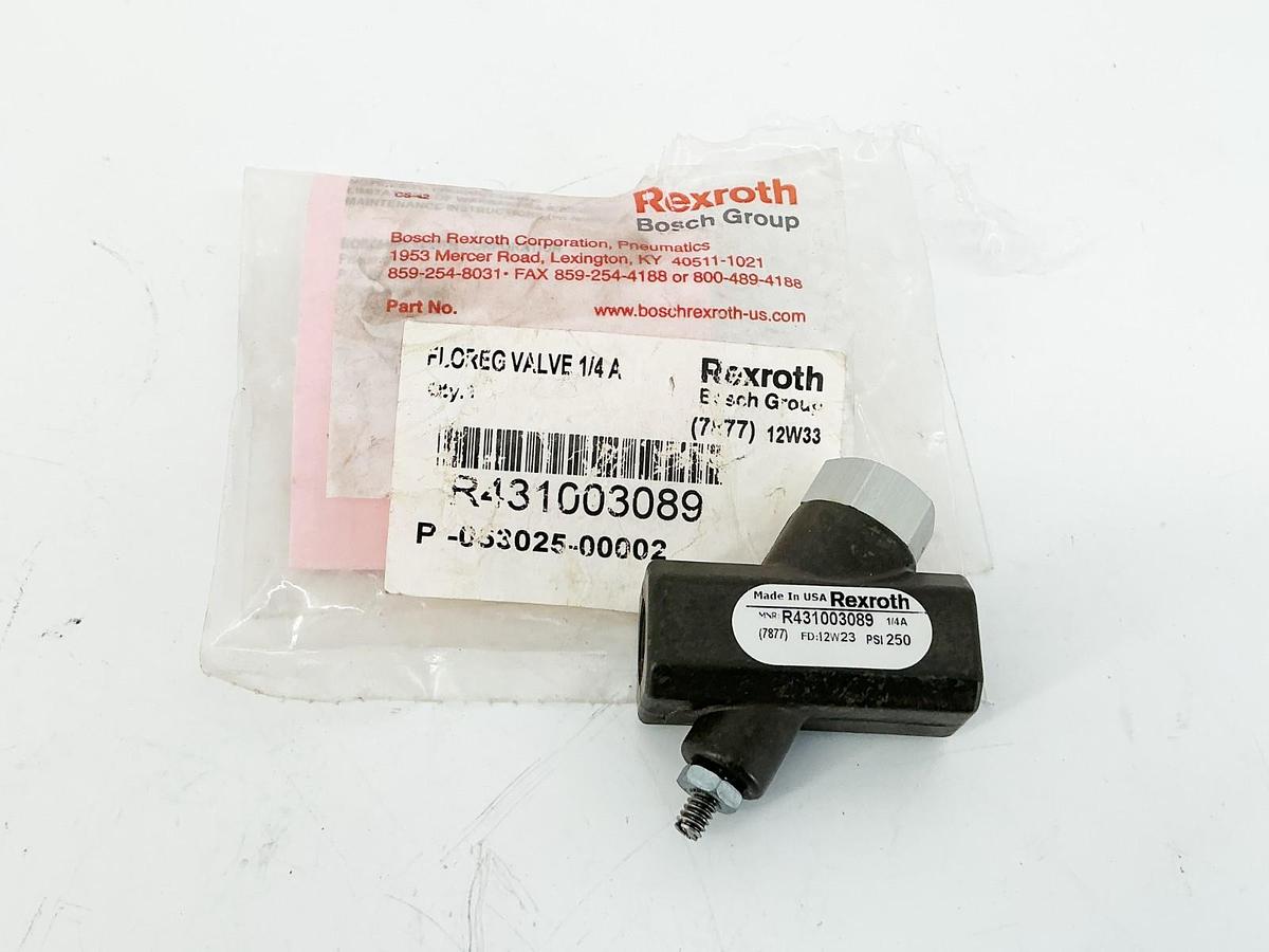 New Rexroth R431003089 Floreg Valve 1/4" 250PSI
