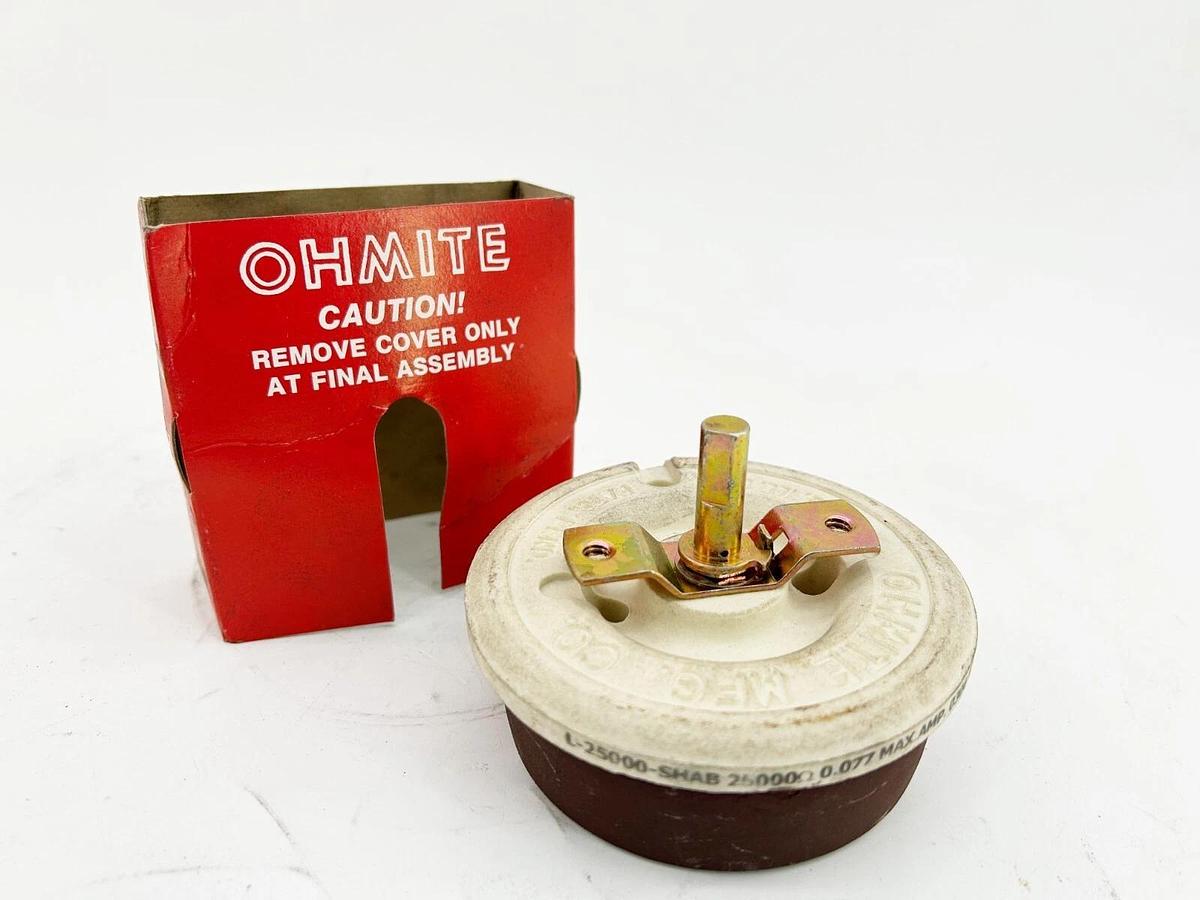 New Lot of 2 Ohmite RE-19607 Rheostat Potentiometer 0323A 25000OHMS